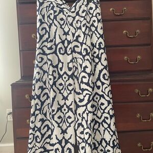 Soft Surroundings Navy and White Wide Leg Pants